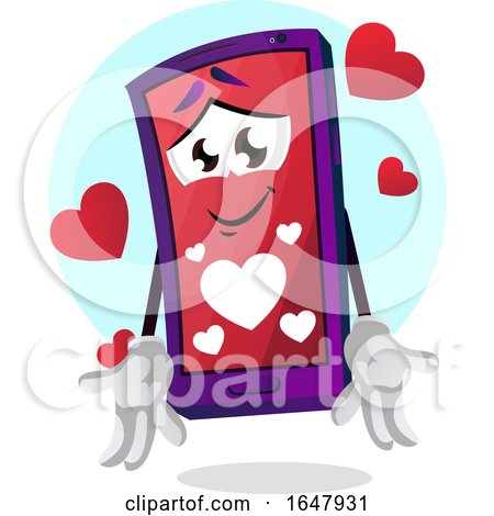 Cell Phone Mascot Character in Love by Morphart Creations