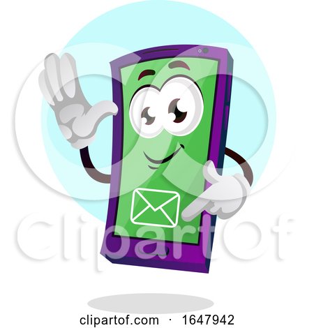 Cell Phone Mascot Character Checking Email by Morphart Creations