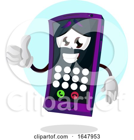 Cell Phone Mascot Character Holding a Thumb up by Morphart Creations