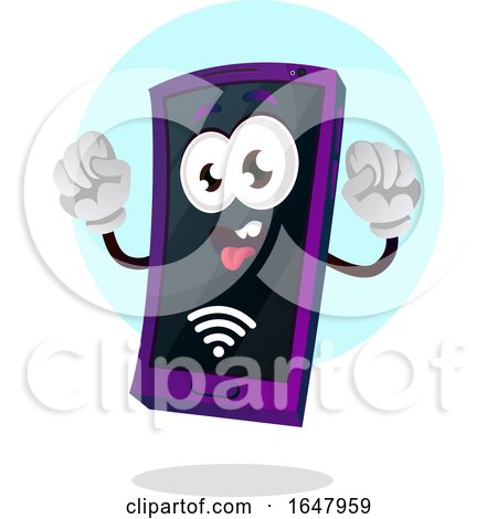 Cell Phone Mascot Character with a Wifi Signal by Morphart Creations