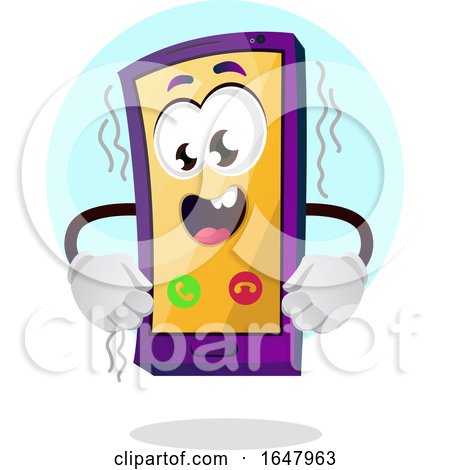 Cell Phone Mascot Character Vibrating by Morphart Creations
