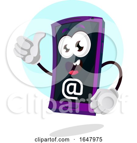 Cell Phone Mascot Character with an Email Symbol by Morphart Creations