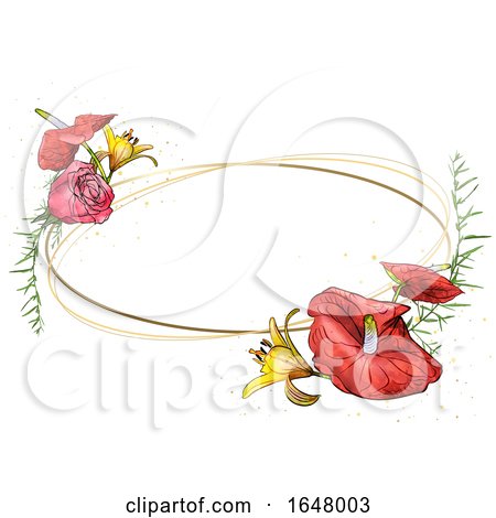 Watercolor Floral Frame Background by dero