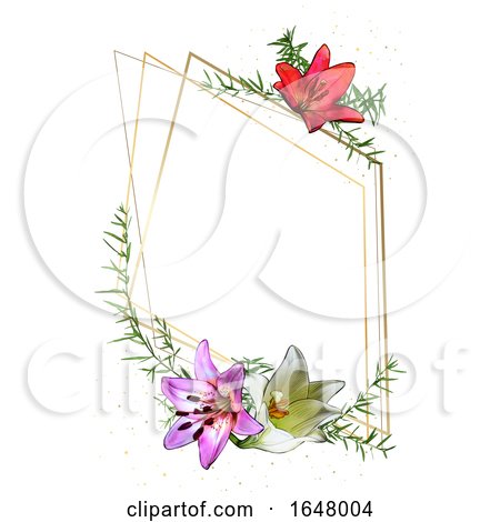 Watercolor Floral Frame Background by dero