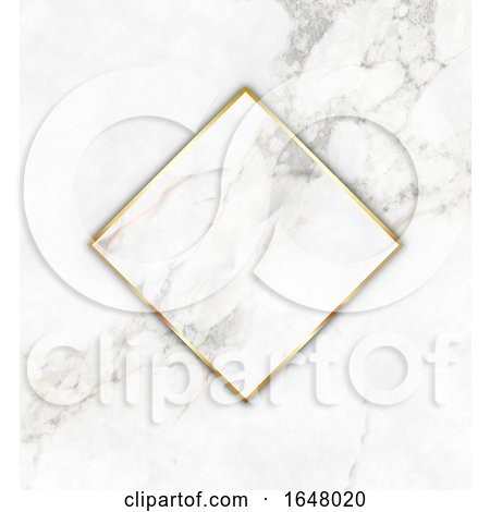 Gold and Marble Frame on a Marble Texture Background by KJ Pargeter