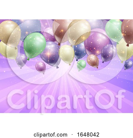 Celebration Background with Balloons by KJ Pargeter