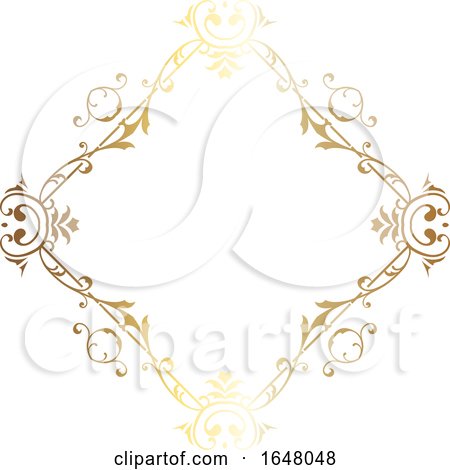 Diamond Shaped Ornate Golden Frame by KJ Pargeter