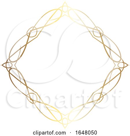 Diamond Shaped Ornate Golden Frame by KJ Pargeter