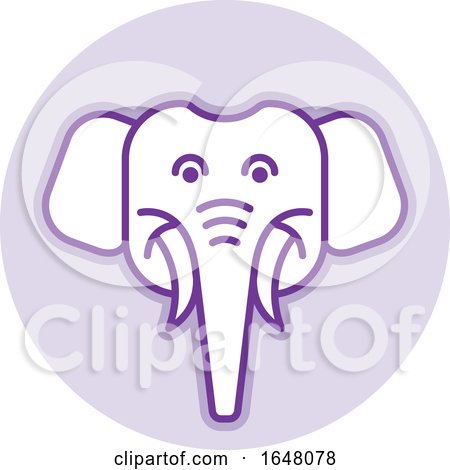 Purple Elephant Face Icon by Lal Perera