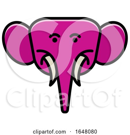 Purple Elephant Face Icon by Lal Perera