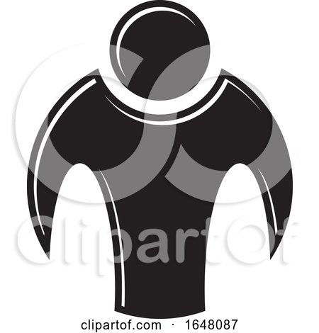 Black and White Person Icon by Lal Perera