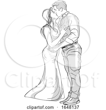 Sketched Kissing Couple by dero