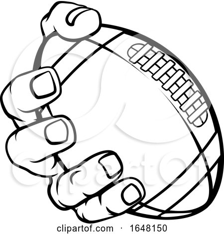 Hand Holding American Football Ball by AtStockIllustration