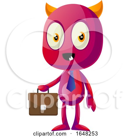 Business Devil Mascot Character Holding a Briefcase by Morphart Creations