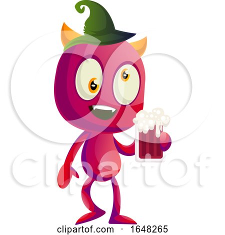 Devil Mascot Character Holding a Beer by Morphart Creations