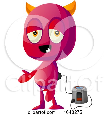 Devil Mascot Character Charging by Morphart Creations