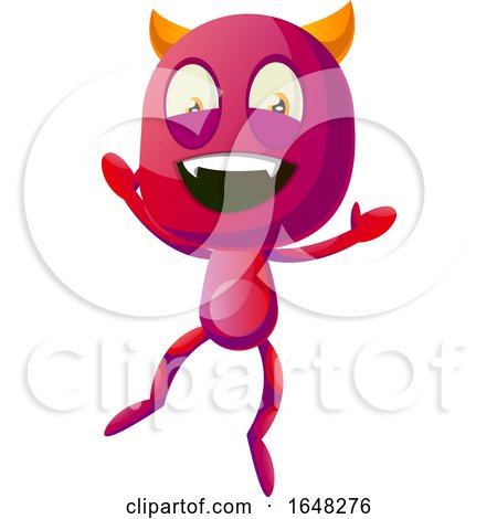 Devil Mascot Character Jumping by Morphart Creations