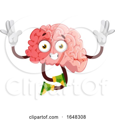 Brain Character Mascot Jumping by Morphart Creations