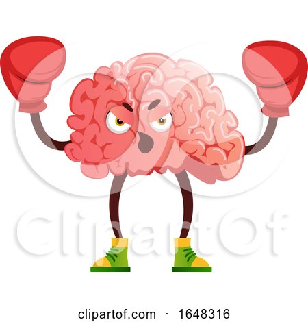 Brain Character Mascot Boxer by Morphart Creations