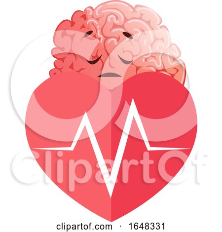 Brain Character Mascot with a Heart Beat by Morphart Creations