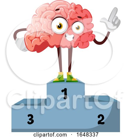 Brain Character Mascot on a Winner Podium by Morphart Creations