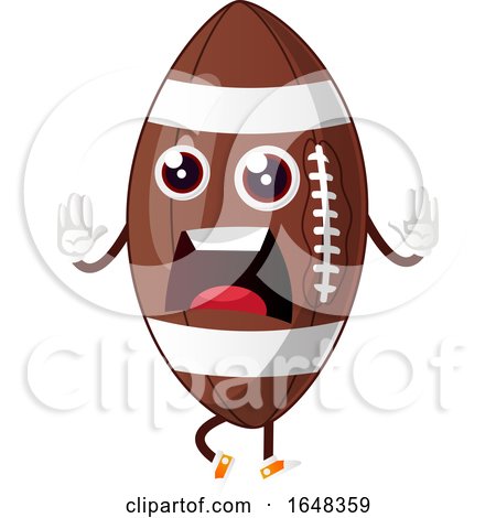 Cartoon Scared American Football Mascot Character by Morphart Creations