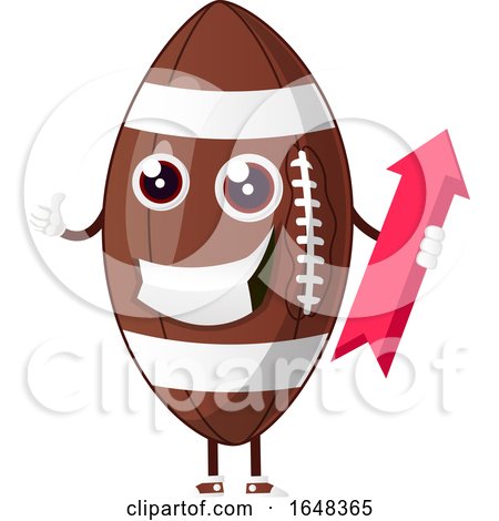 Cartoon American Football Mascot Character Holding an Arrow by Morphart Creations