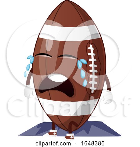 Cartoon American Football Mascot Character Crying by Morphart Creations