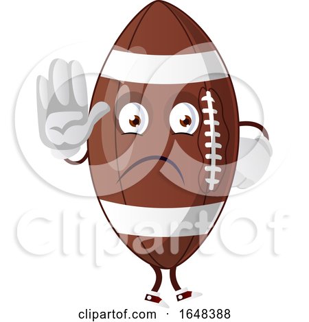 Cartoon American Football Mascot Character Gesturing Stop by Morphart Creations