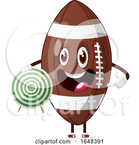 Cartoon American Football Mascot Character Holding a Target by Morphart Creations