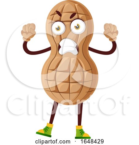 Cartoon Mad Peanut Mascot Character by Morphart Creations