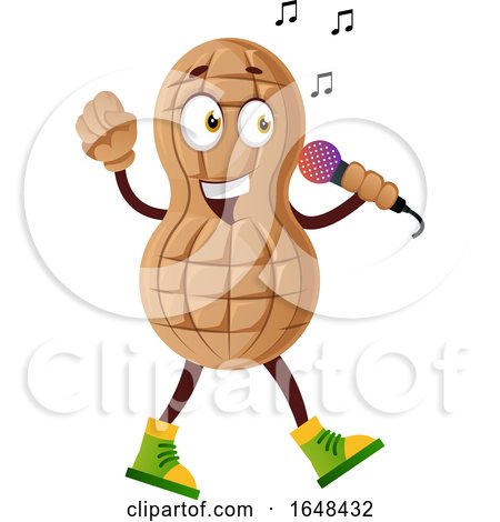 Cartoon Peanut Mascot Character Singing by Morphart Creations