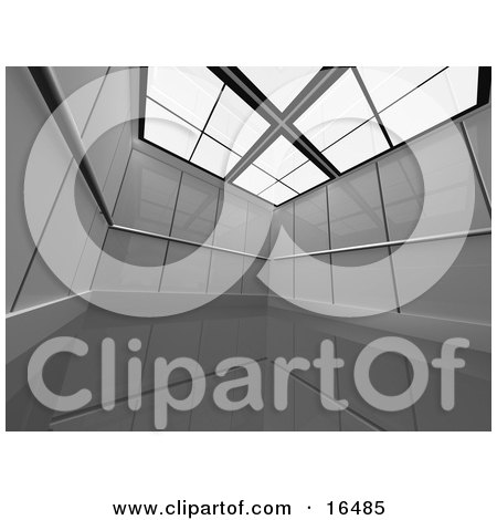 Interior Of A Large, Empty and Open Futuristic Office Suite Clipart Illustration Graphic by 3poD