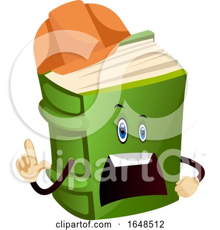 Green Construction Worker Book Mascot Character by Morphart Creations