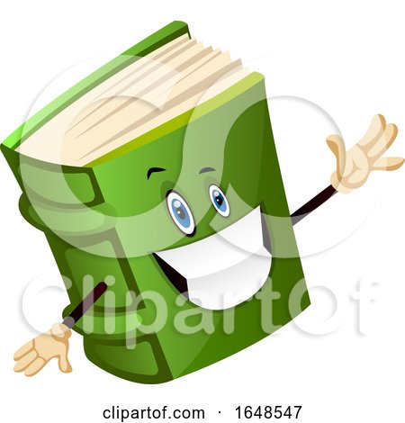Cheerful Green Book Mascot Character by Morphart Creations