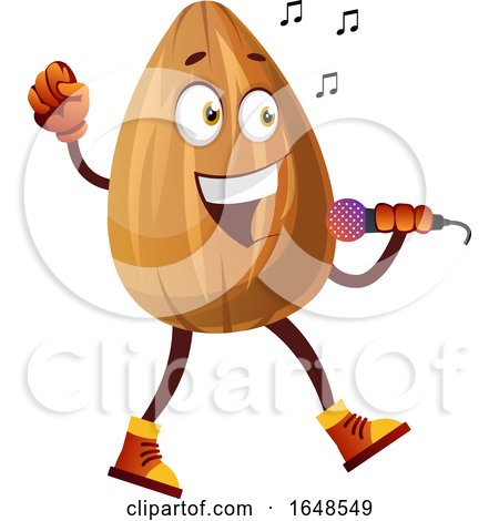 Almond Mascot Character Singing Karaoke by Morphart Creations