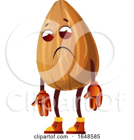 Depressed or Tired Almond Mascot Character by Morphart Creations