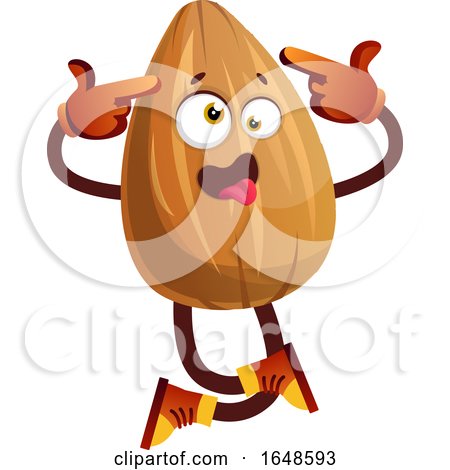 Almond Mascot Character Going Crazy by Morphart Creations