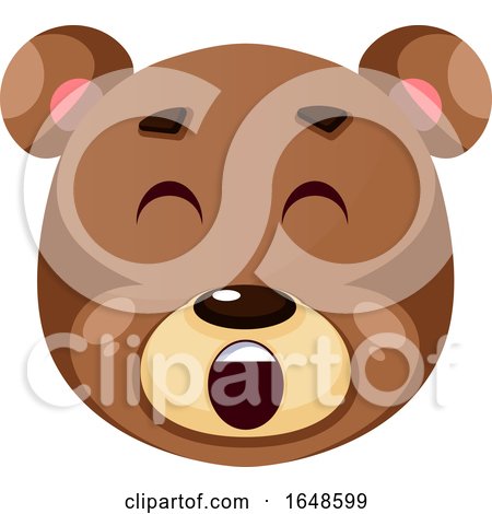 Bear Is Yelling, Illustration, Vector on White Background. by Morphart Creations