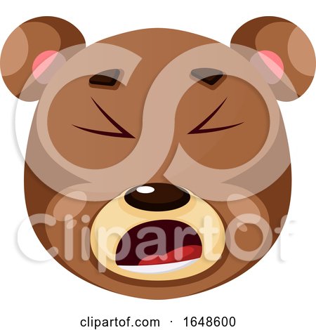Bear Is Feeling Fed Up, , Illustration, Vector on White Background. by Morphart Creations