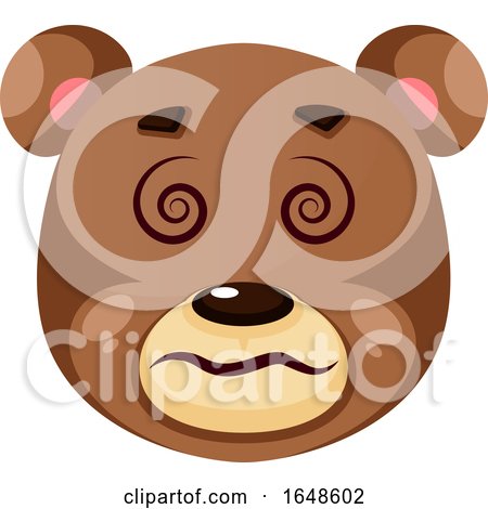 Bear Is Feeling Dizzy, Illustration, Vector on White Background. by Morphart Creations