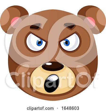 Bear Is Feeling Angry, Illustration, Vector on White Background. by Morphart Creations