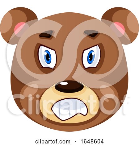 Bear Is Feeling Mad, Illustration, Vector on White Background. by Morphart Creations