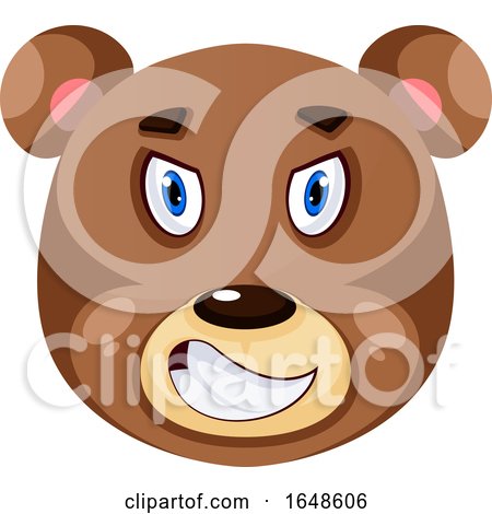 Bear Is Feeling Rage,, Illustration, Vector on White Background. by Morphart Creations