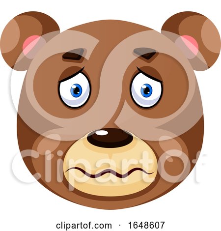 Bear Is Feeling Sick, Illustration, Vector on White Background. by Morphart Creations