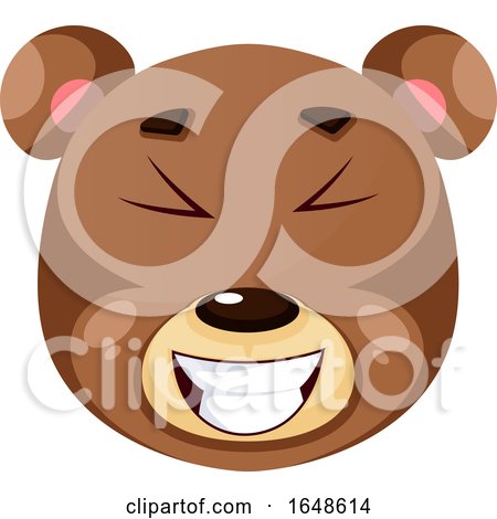Bear Is Laughing, Illustration, Vector on White Background. by Morphart Creations