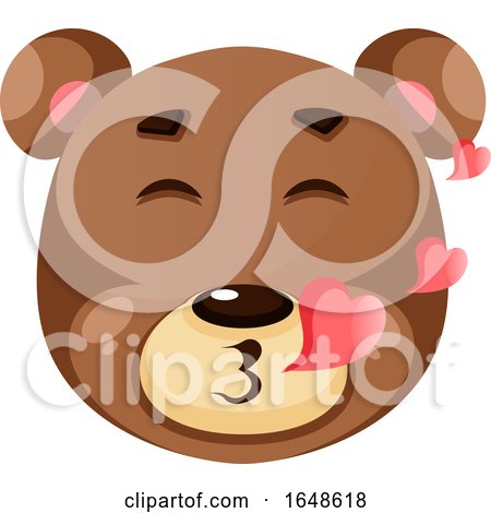 Cute Brown Bear Is in Love, Illustration, Vector on White Background. by Morphart Creations