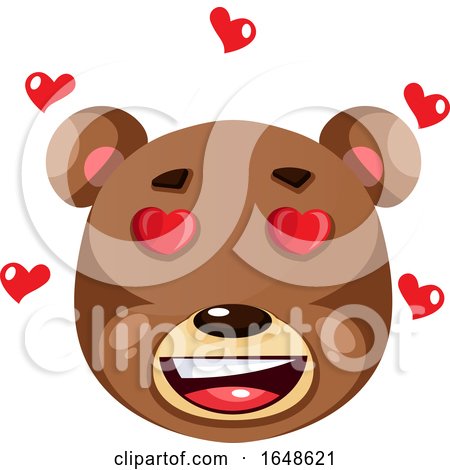 Bear Is Feeling in Love, Illustration, Vector on White Background. by Morphart Creations