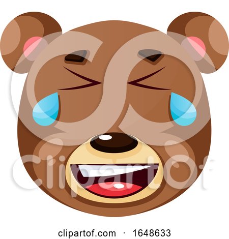 Bear Is Crying of Happiness, Illustration, Vector on White Background. by Morphart Creations