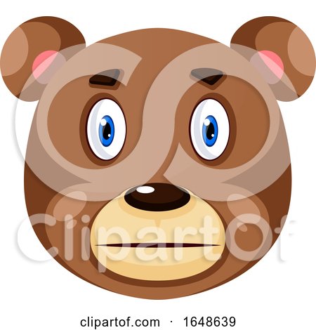 Bear Is Silent, Illustration, Vector on White Background. by Morphart Creations